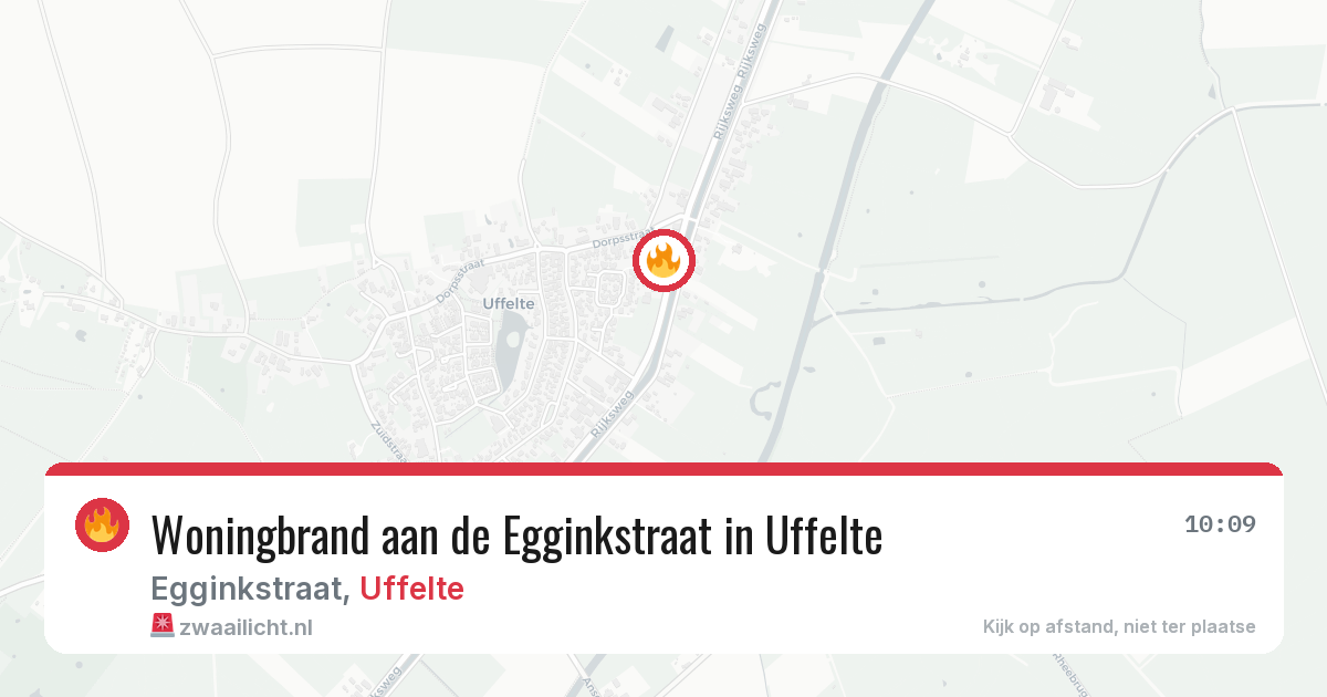 Woningbrand aan de Egginkstraat in Uffelte — 13 mrt 2026
