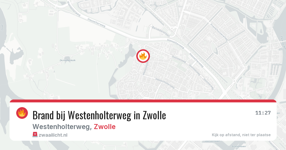 Brand bij Westenholterweg in Zwolle — 20 jun 2026