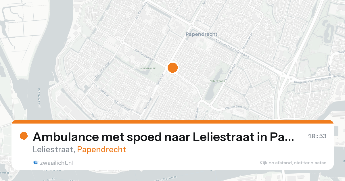 Ambulance met spoed naar Leliestraat in Papendrecht — 28 mei 2026