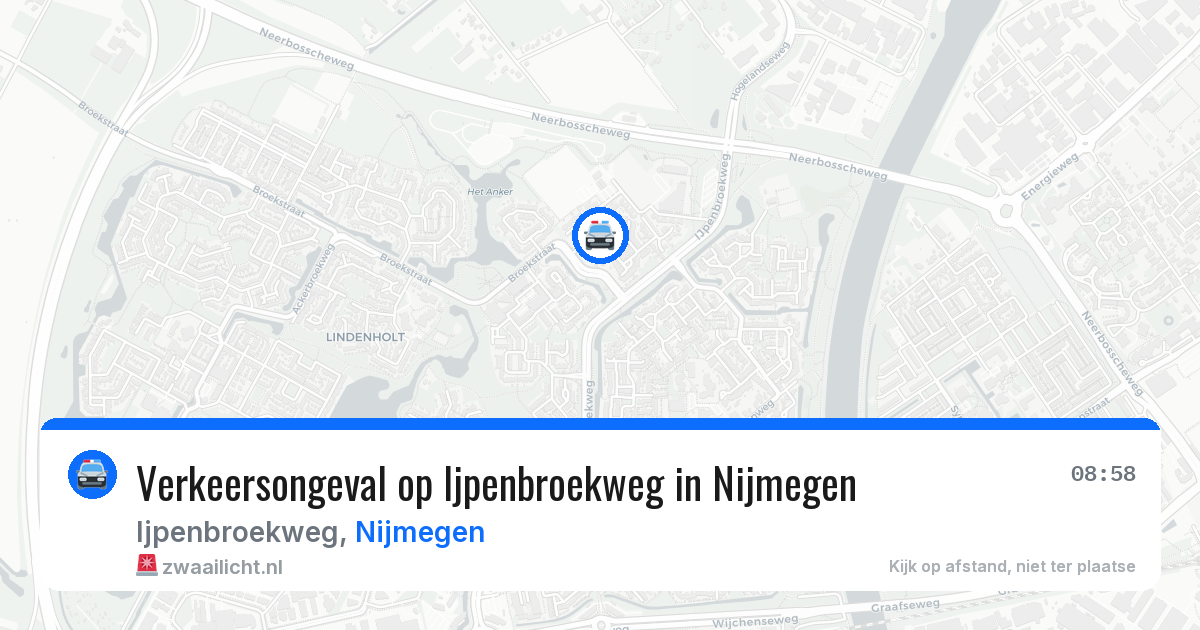 Verkeersongeval op Ijpenbroekweg in Nijmegen — 4 jun 2026