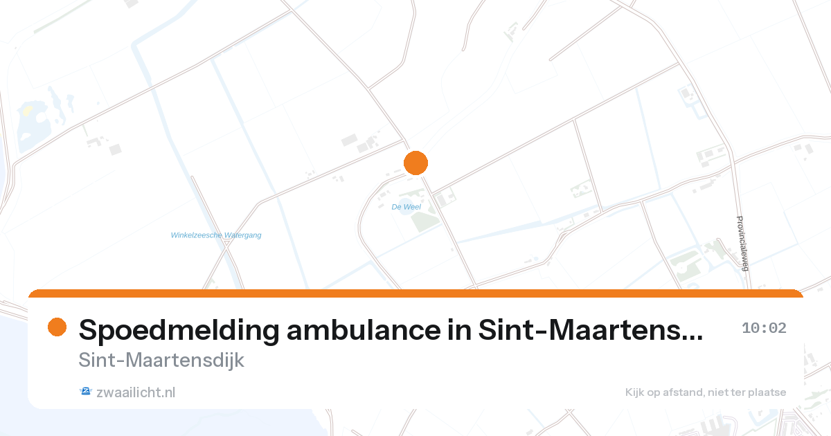 Spoedmelding ambulance in Sint-Maartensdijk — 26 aug 2026