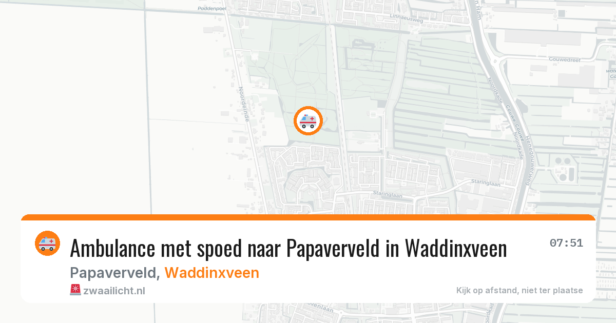 Ambulance met spoed naar Papaverveld in Waddinxveen — 20 mrt 2026