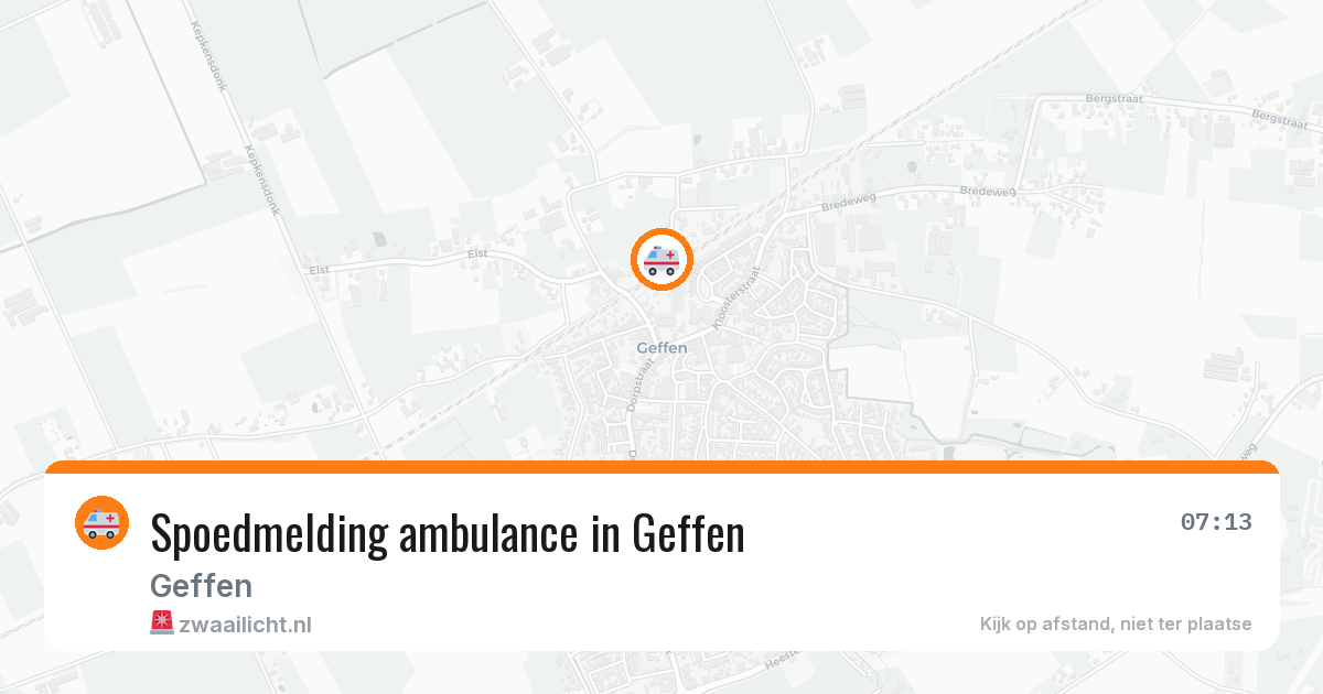 Spoedmelding ambulance in Geffen — 1 aug 2026