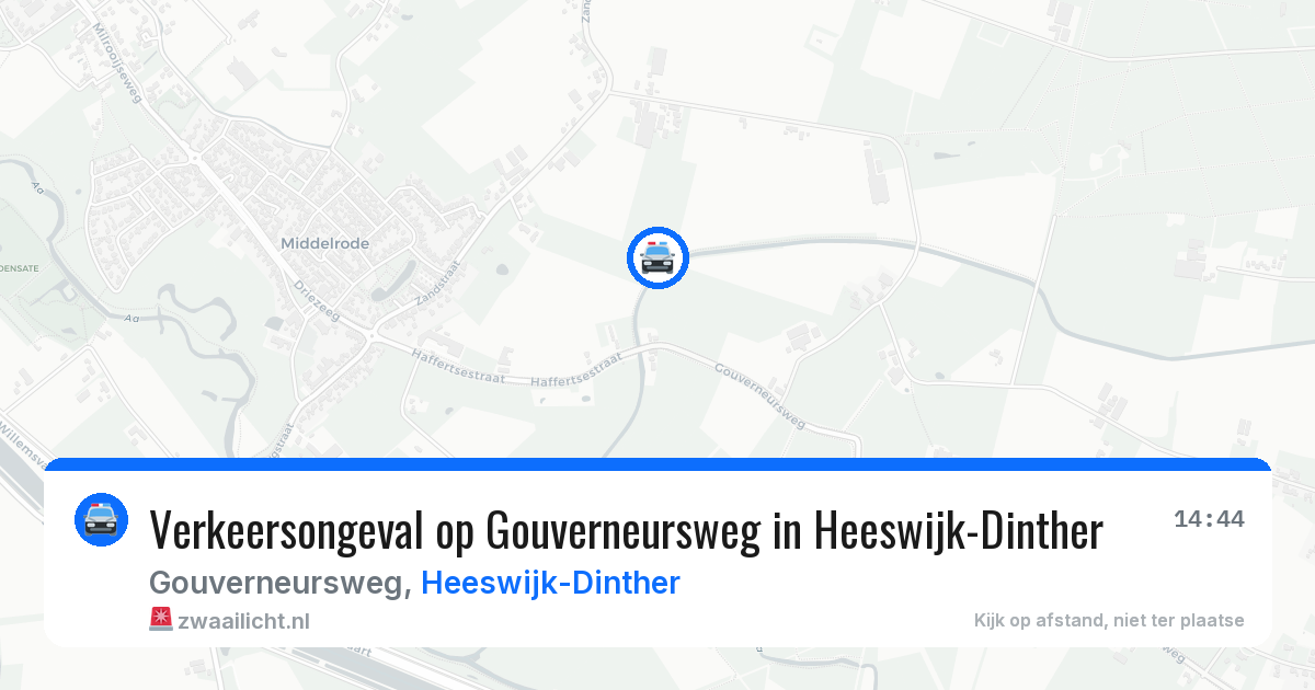 Verkeersongeval op Gouverneursweg in Heeswijk-Dinther — 6 feb 2026