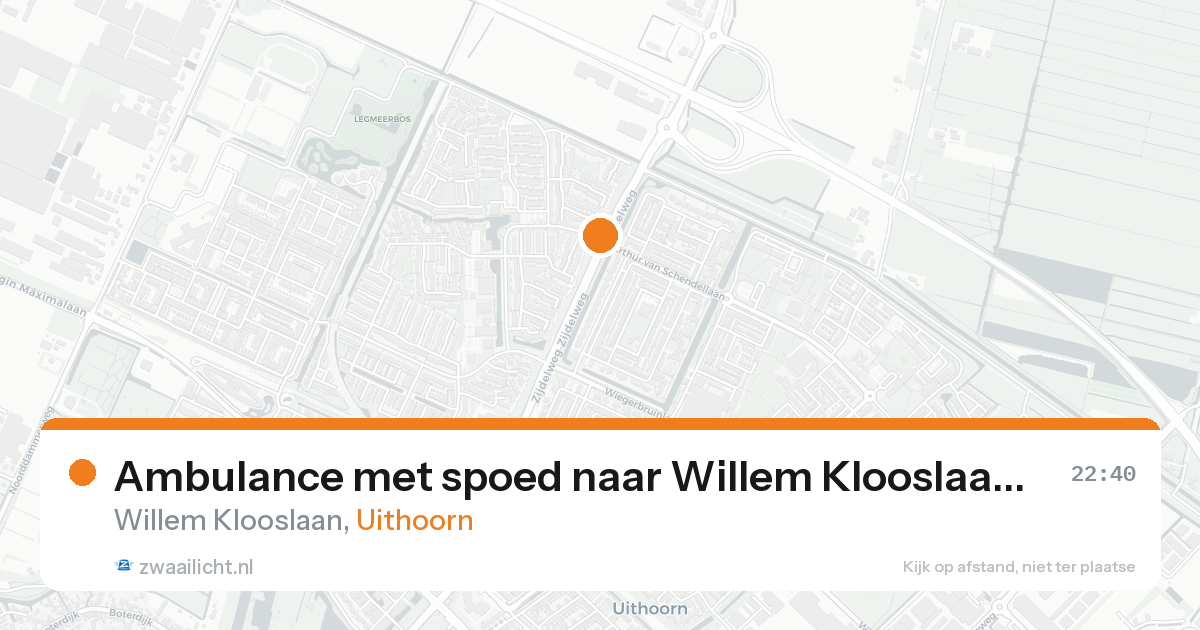 Ambulance met spoed naar Willem Klooslaan in Uithoorn — 22 aug 2026