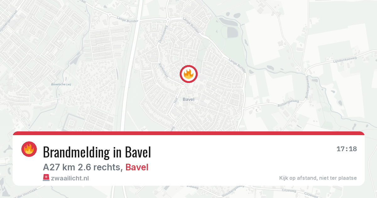 Brandmelding in Bavel — 1 jul 2026