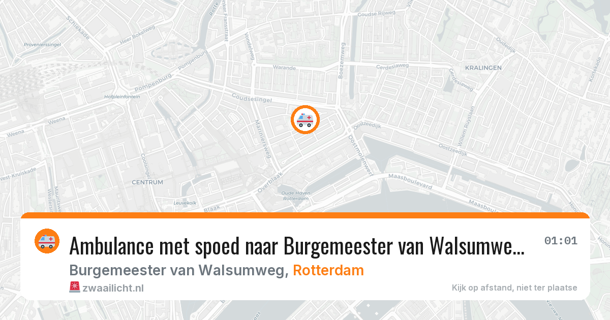 Ambulance met spoed naar Burgemeester van Walsumweg in Rotterdam — 24 apr 2026