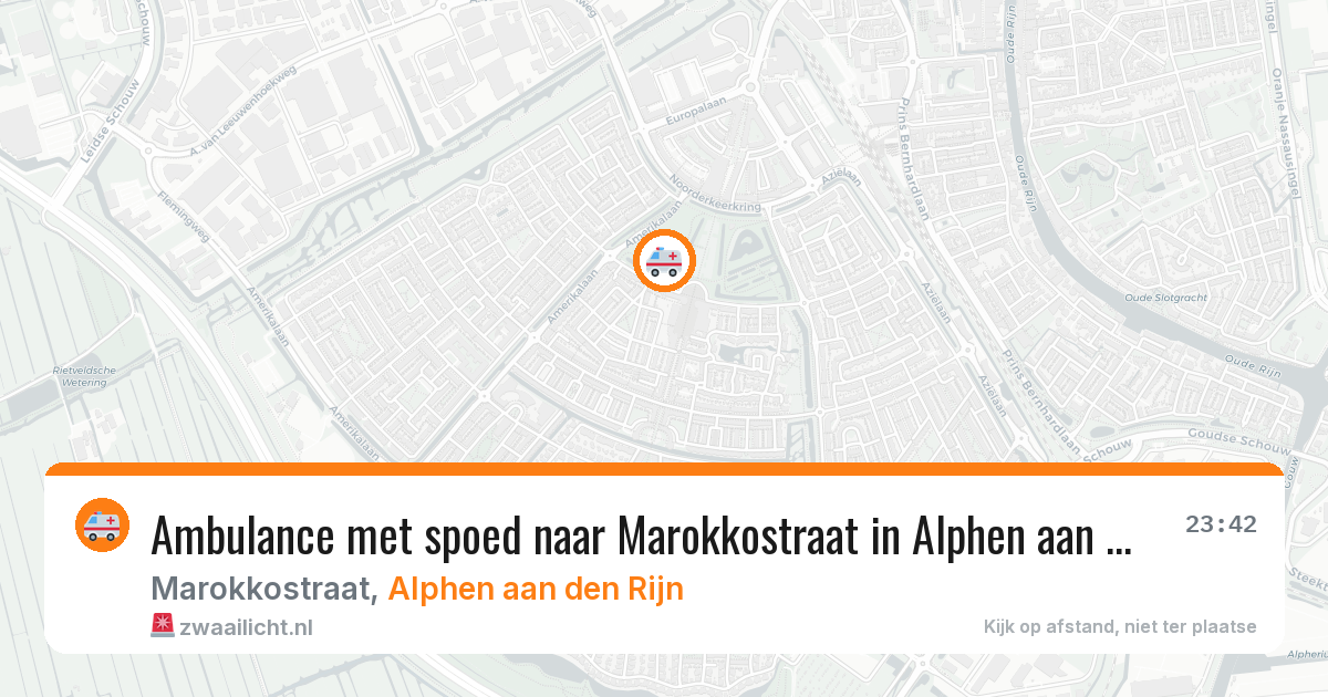 Ambulance met spoed naar Marokkostraat in Alphen aan den Rijn — 29 mrt 2026
