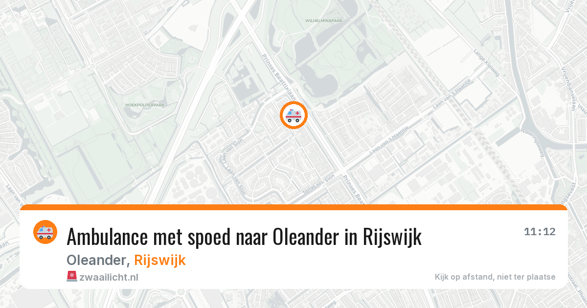 Ambulance met spoed naar Oleander in Rijswijk — 7 aug 2026