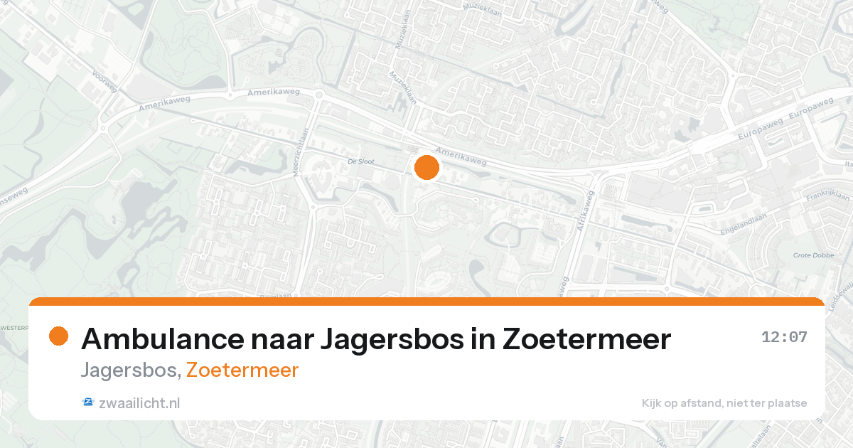 Ambulance naar Jagersbos in Zoetermeer — 25 aug 2026