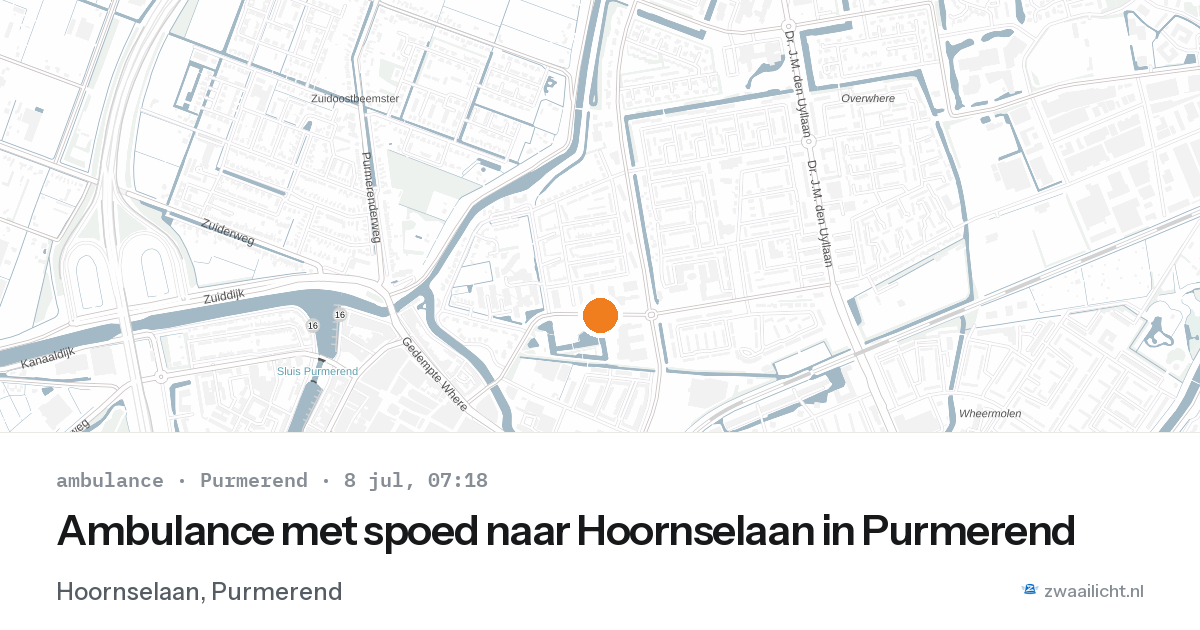 Ambulance met spoed naar Hoornselaan in Purmerend — 8 jul 2026