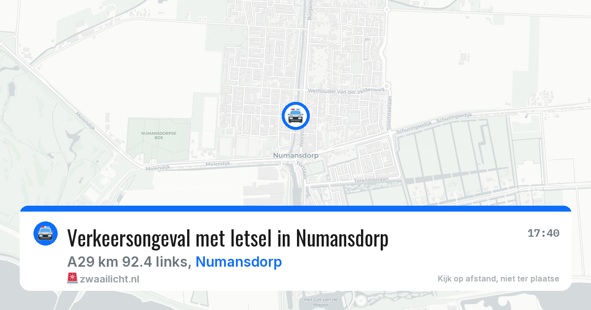 Verkeersongeval met letsel in Numansdorp — 2 mei 2026