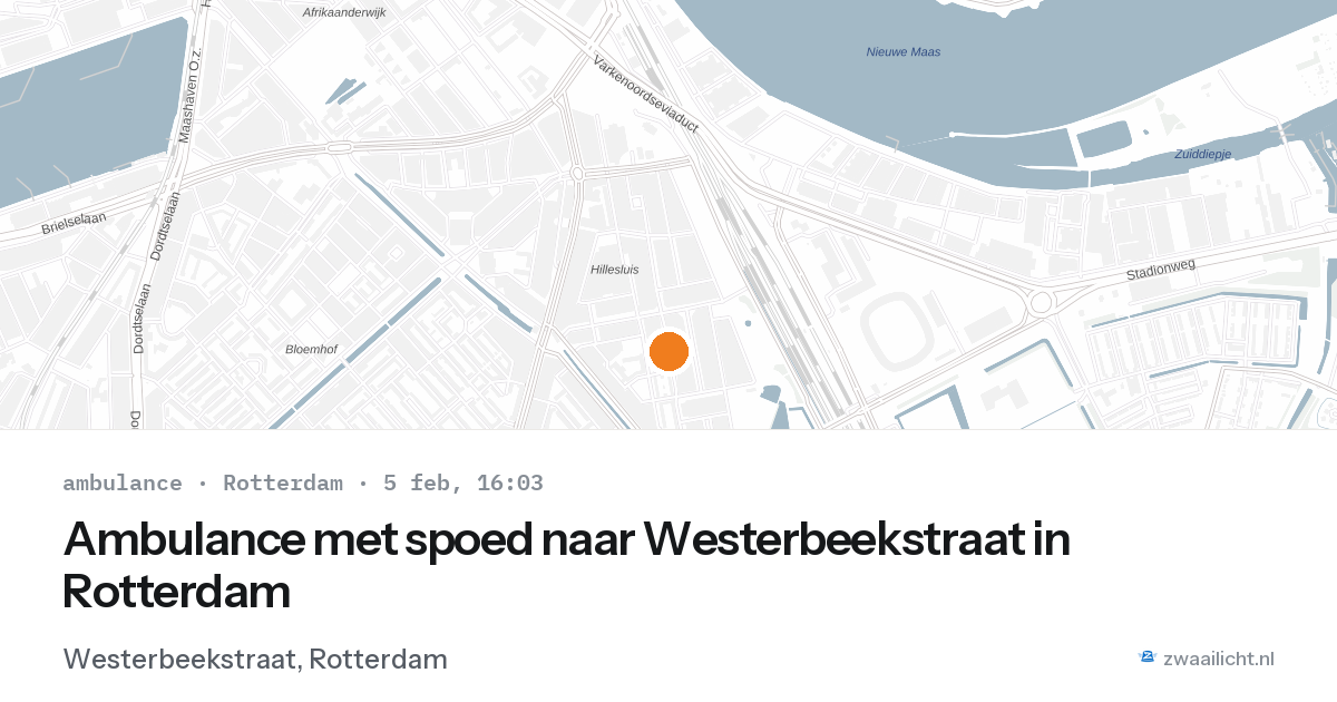 Ambulance met spoed naar Westerbeekstraat in Rotterdam — 5 feb 2026