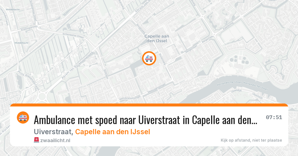 Ambulance met spoed naar Uiverstraat in Capelle aan den IJssel — 2 jul 2026