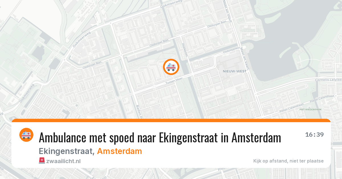 Ambulance met spoed naar Ekingenstraat in Amsterdam — 23 mrt 2026