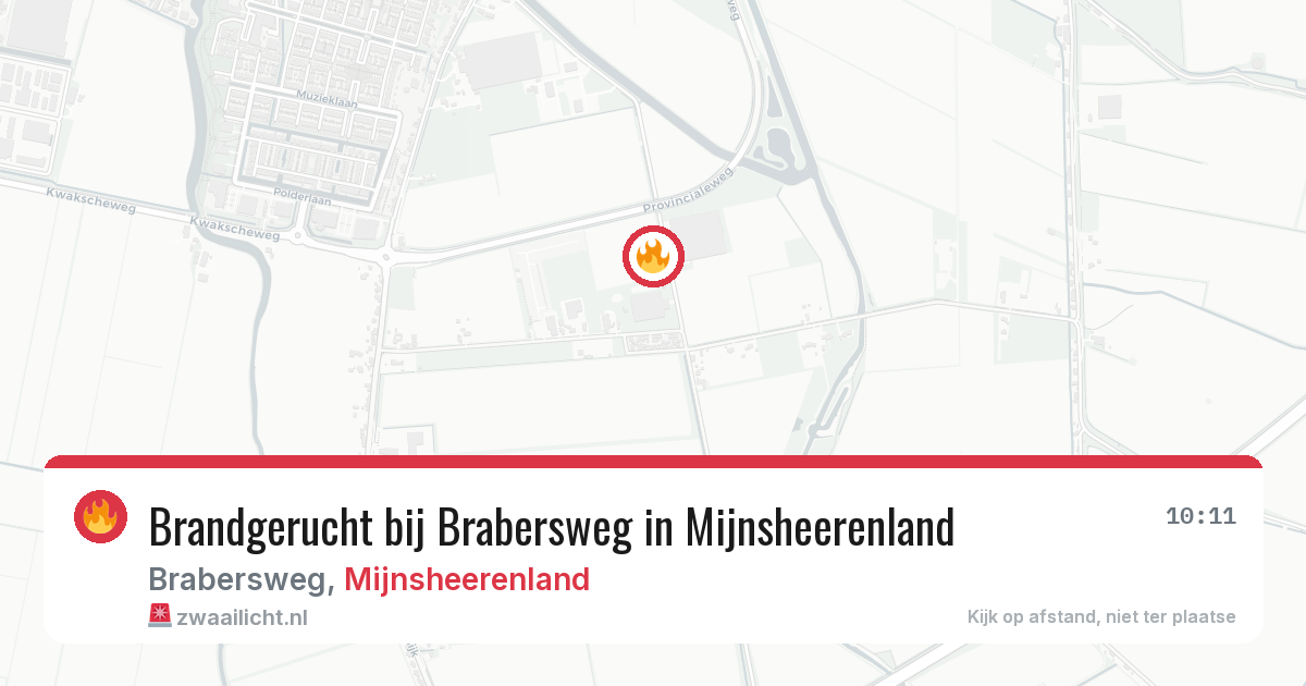 Brandgerucht bij Brabersweg in Mijnsheerenland — 15 mei 2026