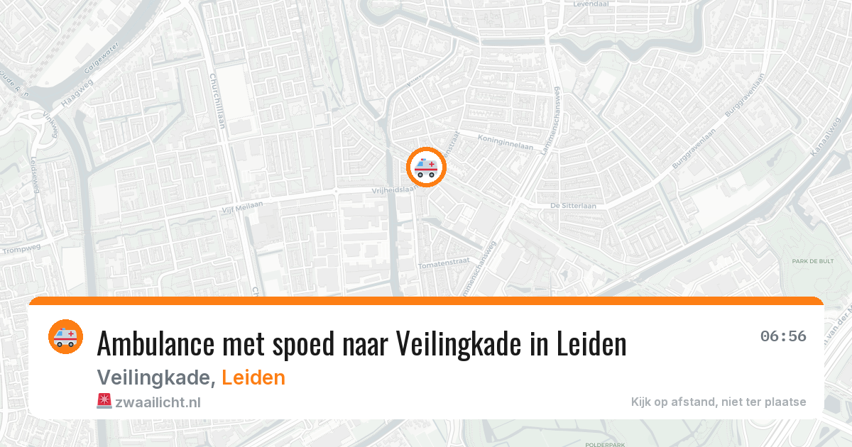 Ambulance met spoed naar Veilingkade in Leiden — 6 aug 2026