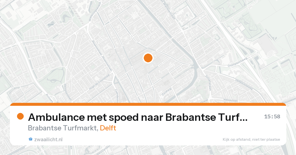 Ambulance met spoed naar Brabantse Turfmarkt in Delft — 15 aug 2026
