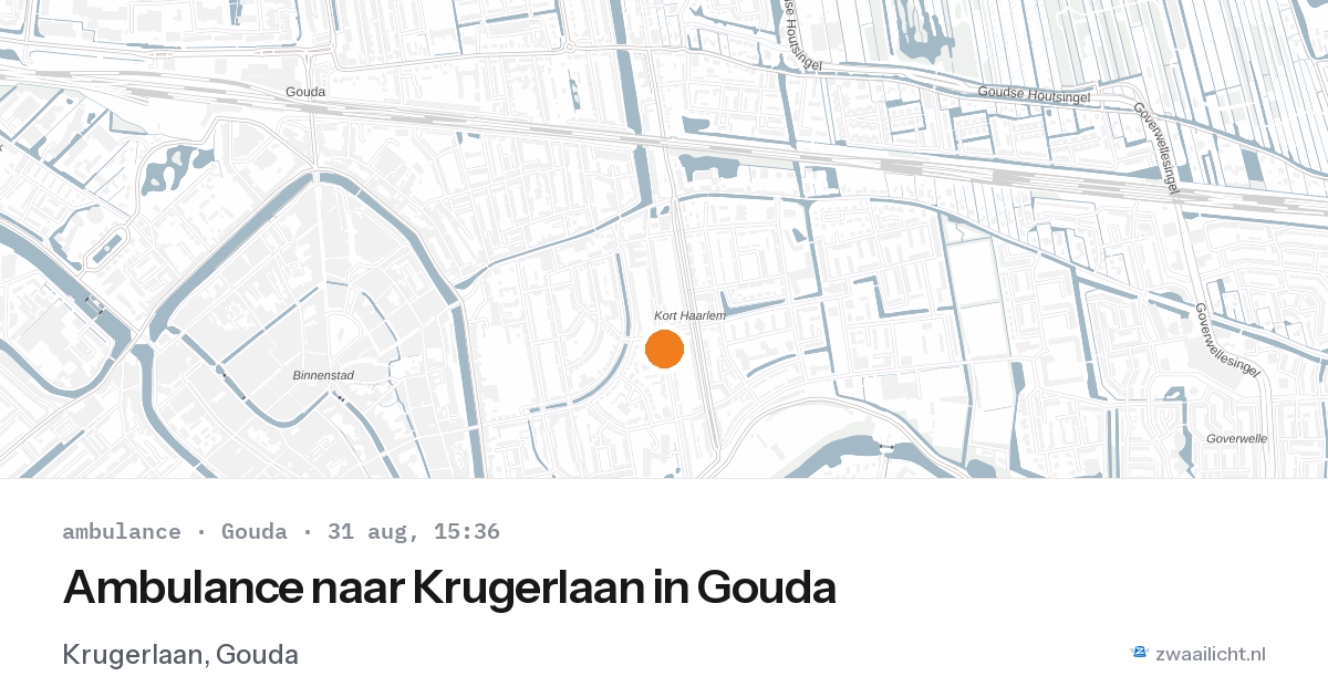 Ambulance naar Krugerlaan in Gouda — 31 aug 2026