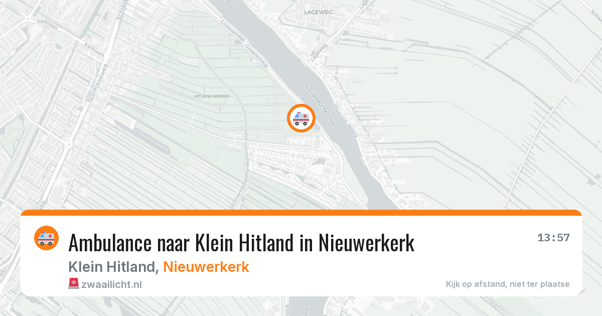 Ambulance naar Klein Hitland in Nieuwerkerk — 1 aug 2026