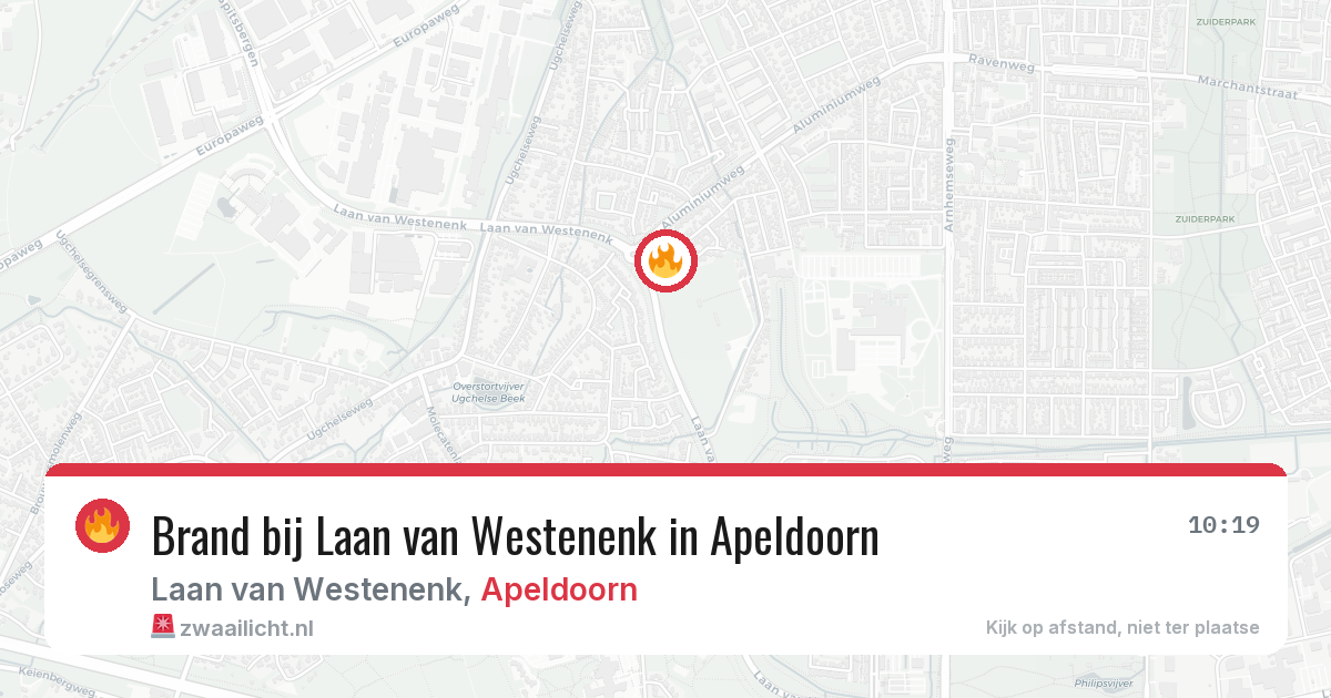 Brand bij Laan van Westenenk in Apeldoorn — 13 aug 2026