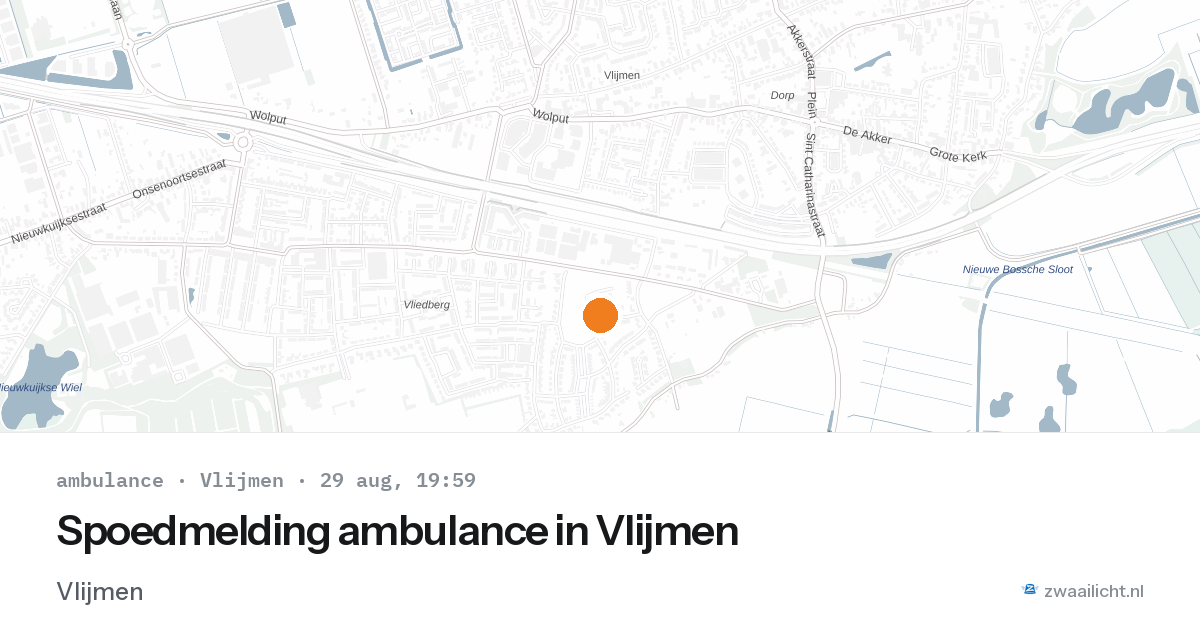 Spoedmelding ambulance in Vlijmen — 29 aug 2026