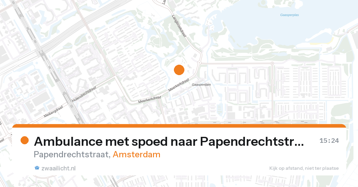 Ambulance met spoed naar Papendrechtstraat in Amsterdam — 24 jun 2026
