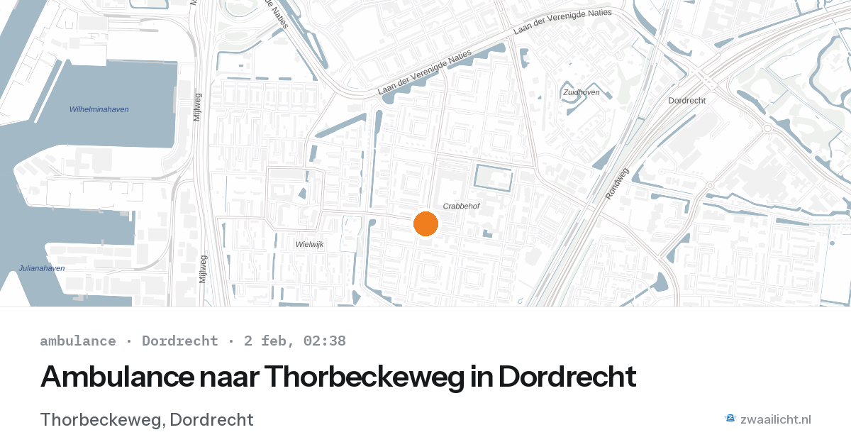 Ambulance naar Thorbeckeweg in Dordrecht — 2 feb 2026