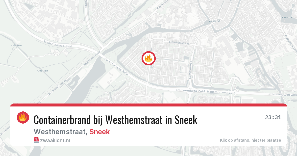 Containerbrand bij Westhemstraat in Sneek — 5 jun 2026