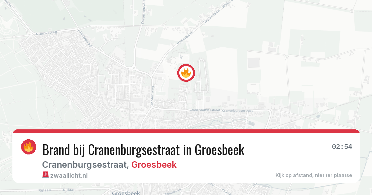 Brand bij Cranenburgsestraat in Groesbeek — 22 jun 2026