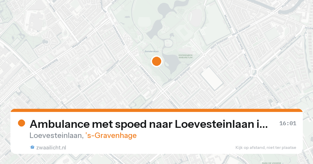 Ambulance met spoed naar Loevesteinlaan in 's-Gravenhage — 16 aug 2026