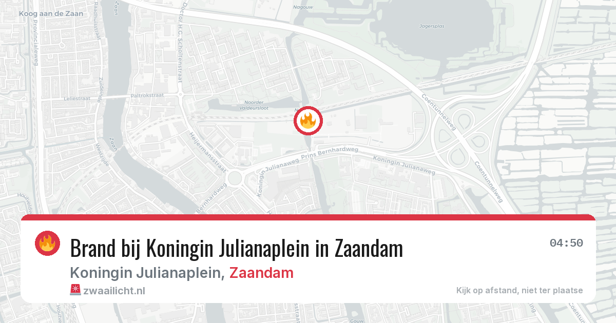 Brand bij Koningin Julianaplein in Zaandam — 30 mei 2026