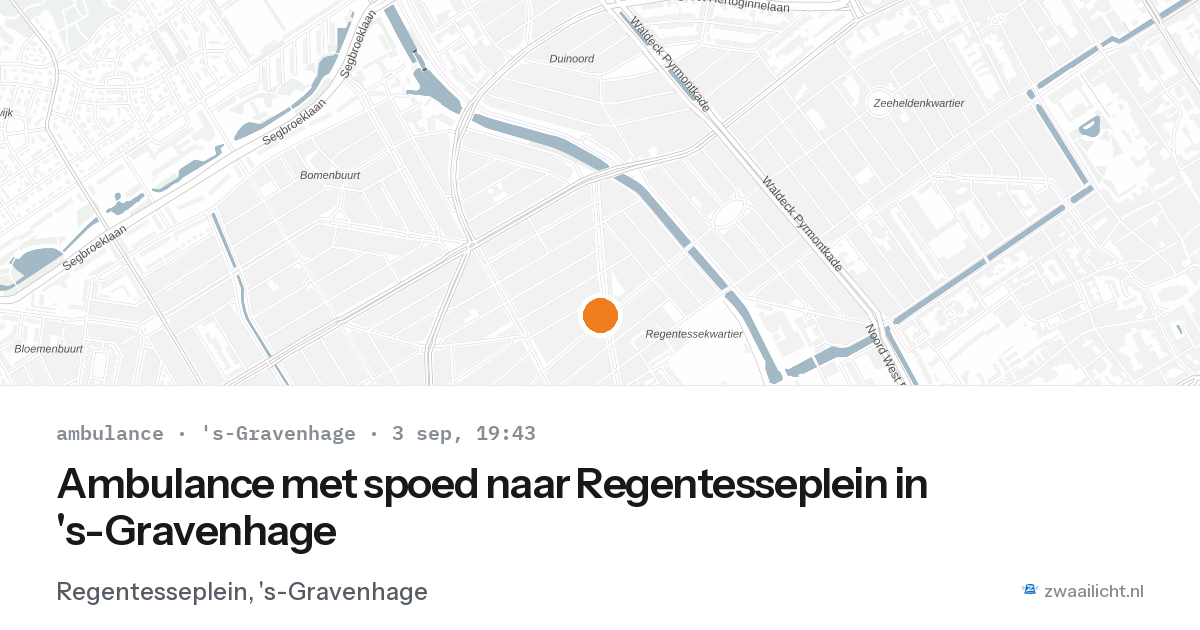 Ambulance met spoed naar Regentesseplein in 's-Gravenhage — 3 sep 2026