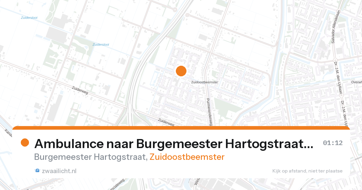 Ambulance naar Burgemeester Hartogstraat in Zuidoostbeemster — 27 aug 2026
