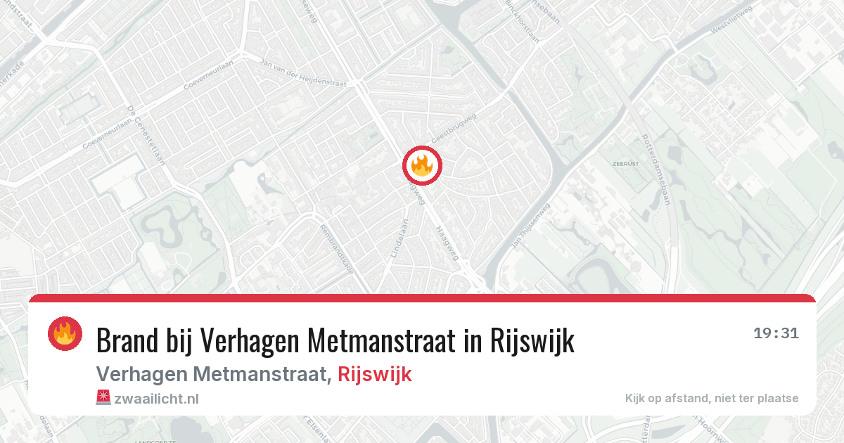 Brand bij Verhagen Metmanstraat in Rijswijk — 12 apr 2026