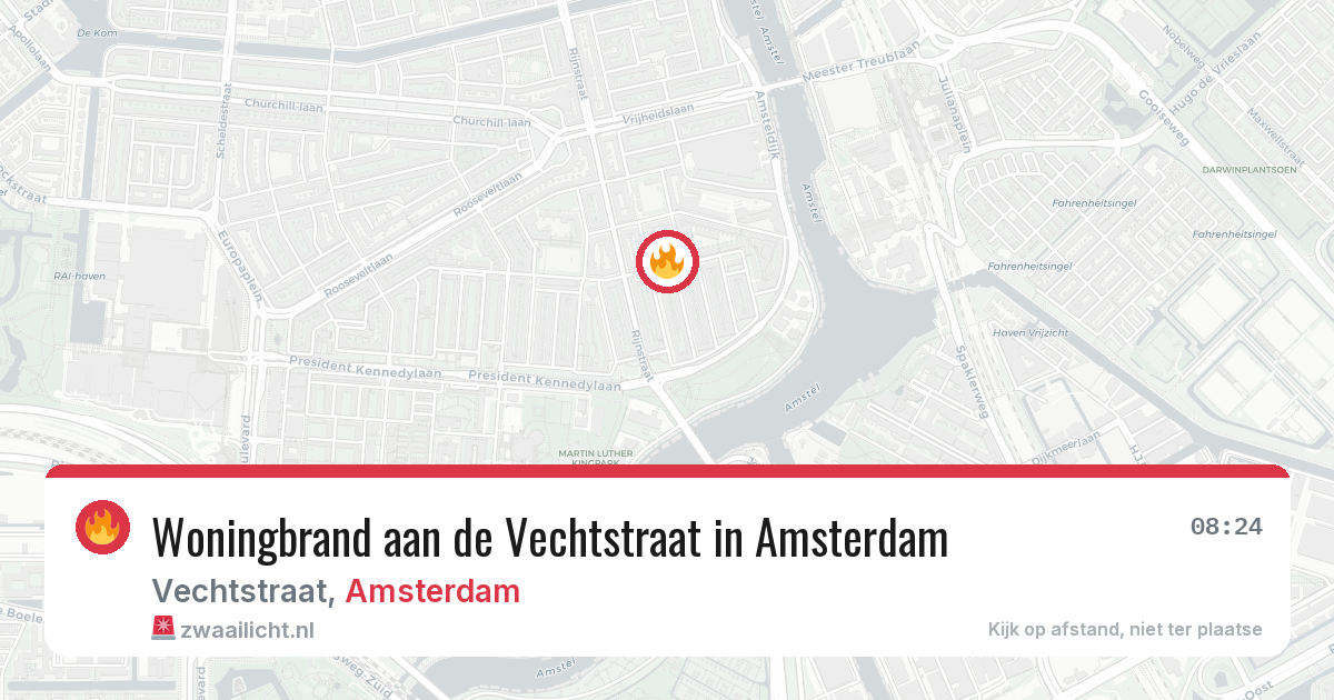 Woningbrand aan de Vechtstraat in Amsterdam — 23 mrt 2026