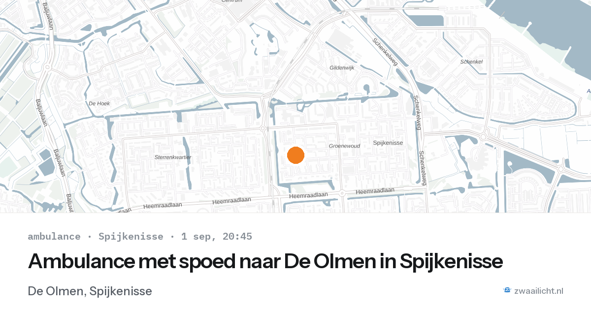 Ambulance met spoed naar De Olmen in Spijkenisse — 1 sep 2026