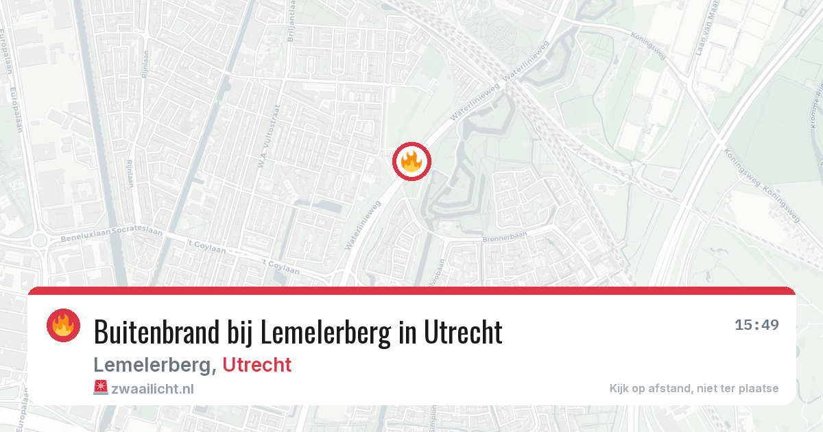 Buitenbrand bij Lemelerberg in Utrecht — 8 feb 2026