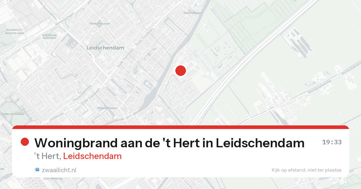 Woningbrand aan de 't Hert in Leidschendam — 20 aug 2026
