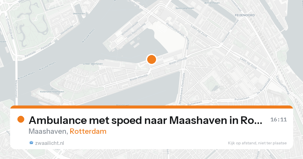 Ambulance met spoed naar Maashaven in Rotterdam — 17 aug 2026