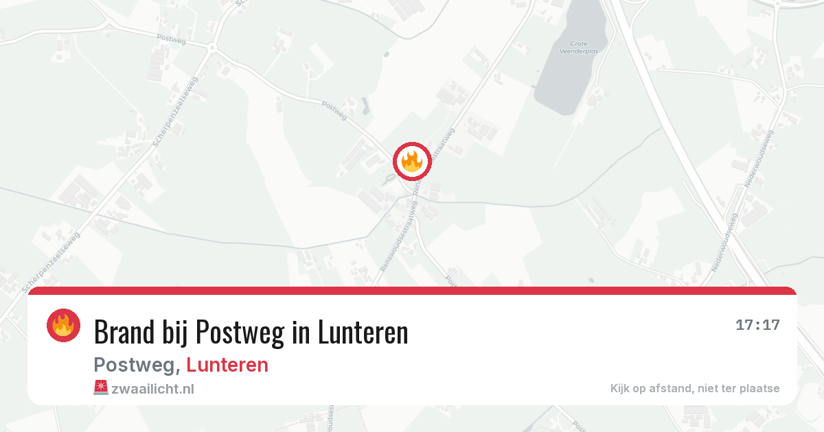 Brand bij Postweg in Lunteren — 26 mei 2026
