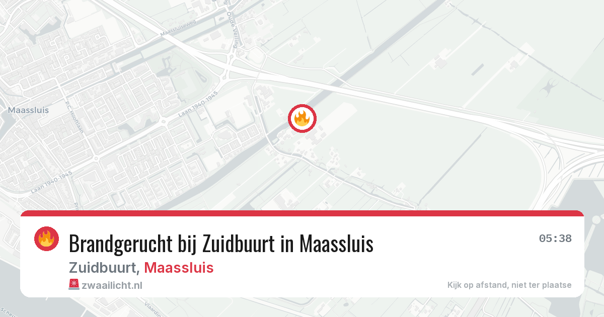 Brandgerucht bij Zuidbuurt in Maassluis — 30 jul 2026