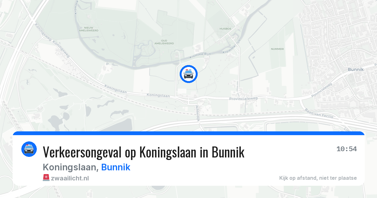 Verkeersongeval op Koningslaan in Bunnik — 22 jun 2026