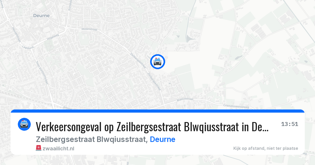 Verkeersongeval op Zeilbergsestraat Blwqiusstraat in Deurne — 15 mrt 2026