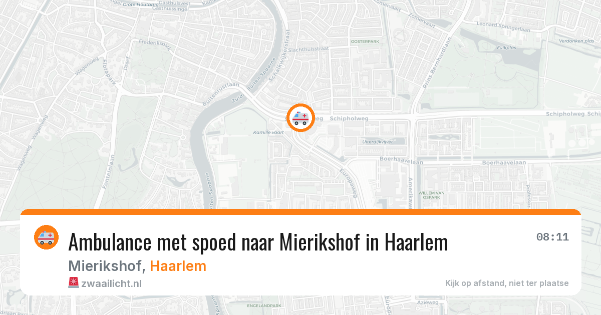 Ambulance met spoed naar Mierikshof in Haarlem — 9 aug 2026