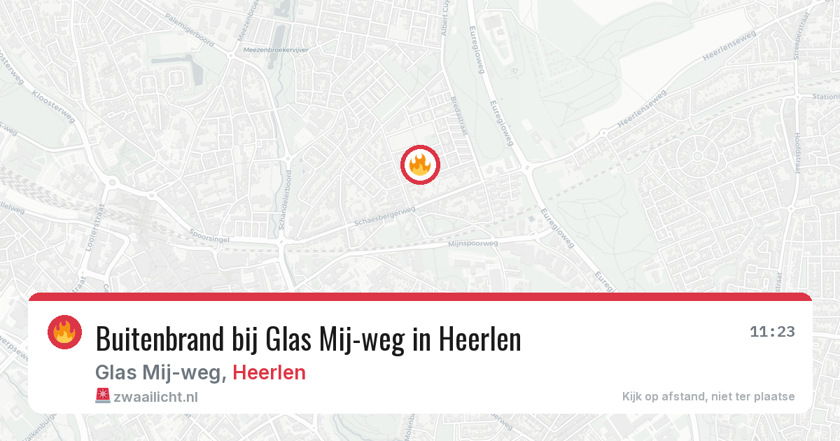 Buitenbrand bij Glas Mij-weg in Heerlen — 9 aug 2026