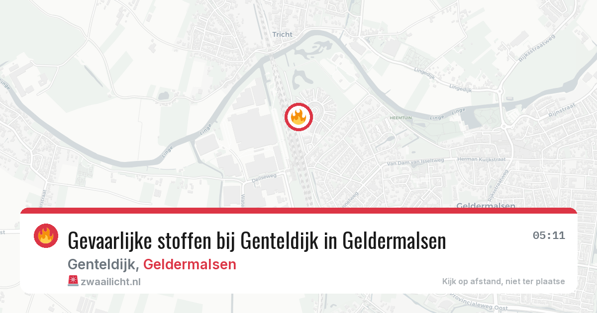 Gevaarlijke stoffen bij Genteldijk in Geldermalsen — 8 jun 2026
