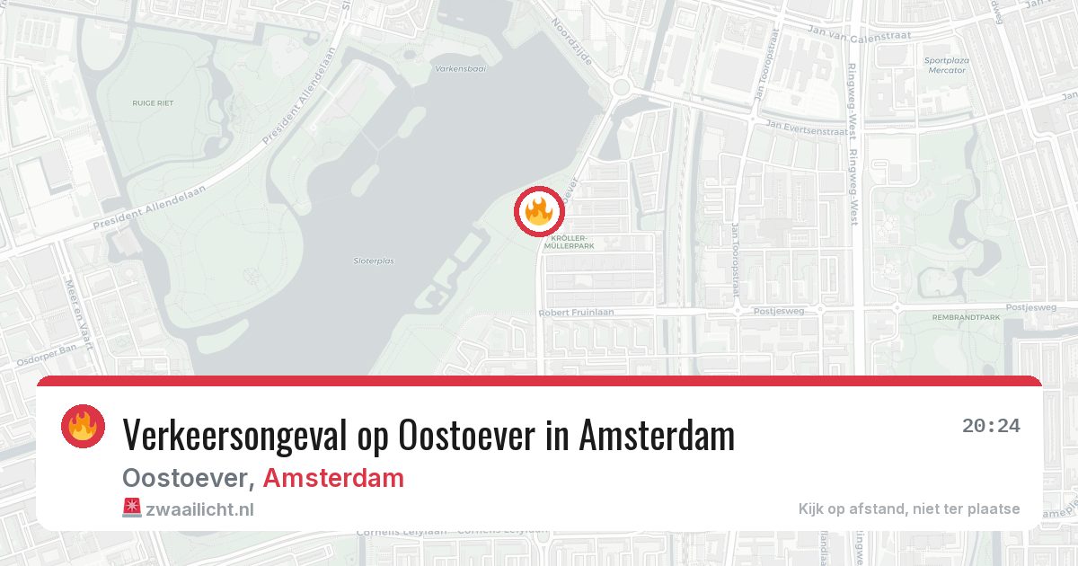 Verkeersongeval op Oostoever in Amsterdam — 18 mrt 2026