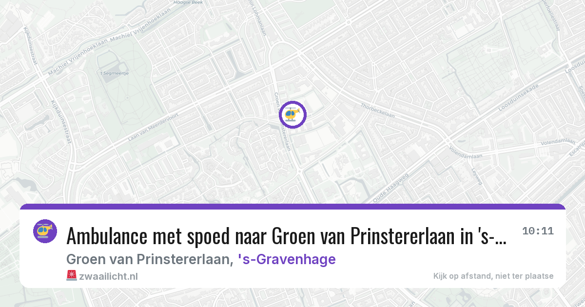 Ambulance met spoed naar Groen van Prinstererlaan in 's-Gravenhage — 12 aug 2026