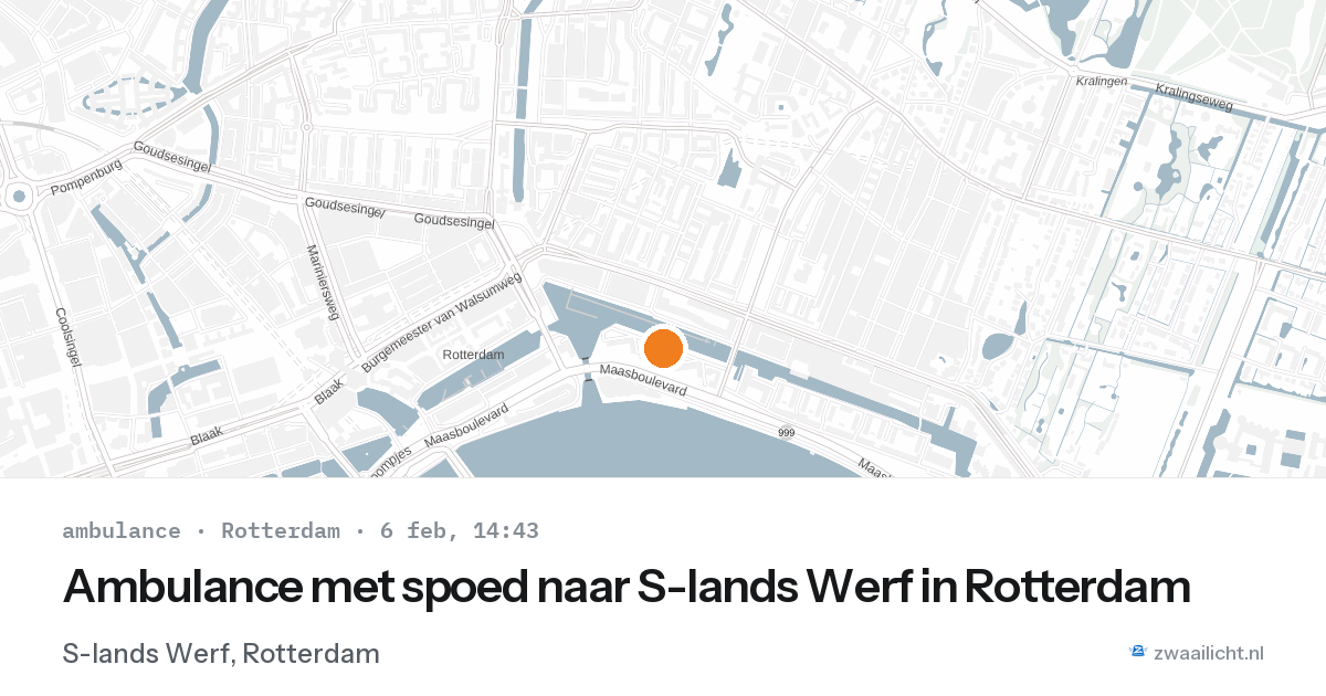 Ambulance met spoed naar S-lands Werf in Rotterdam — 6 feb 2026
